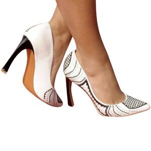 Carrano Black & White Stiletto Heels Womens Size 8